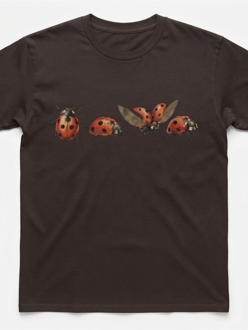 Ladybug Graphic Tee Brown Gildan Cotton T-shirt